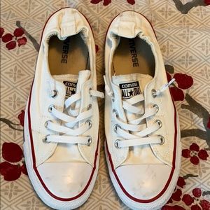 White Converse slip ons size 9